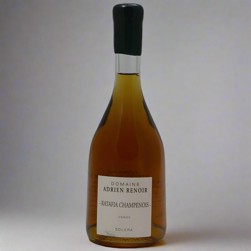 Adrien Renoir, Ratafia De Champagne: A complex and nutty fortified Pinot Noir from the Champagne region. This ratafia is complex and perfect with hard cheese.