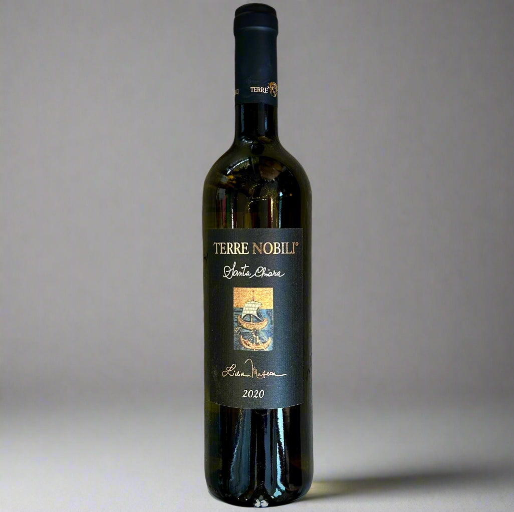 Terre Nobili, Santa Chiara: 100% greco from Calabria in Southern Italy. Bursting with grapefruit and ripe orange and almost reminiscent of a New World Sauvignon